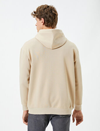 Kapşonlu Sweat Kanguru Cep Detaylı Uzun Kollu Şardonlu