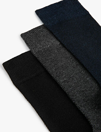 Basic 3'lü Soket Çorap Seti Çok Renkli