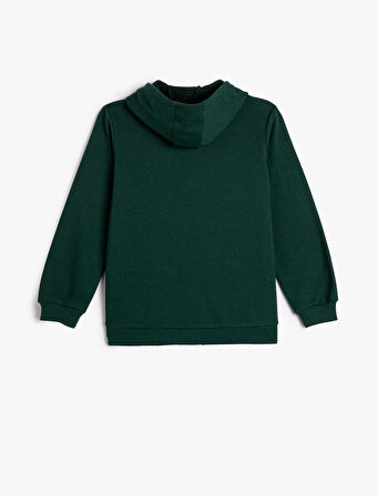 Sweatshirt Fermuarlı Kapşonlu Basic Kanguru Cepli Şardonlu