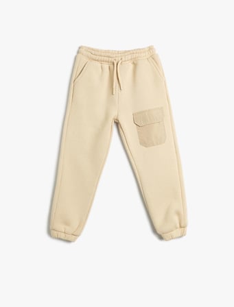 Basic Jogger Eşofman Altı Beli Bağlamalı Cep Detaylı Şardonlu