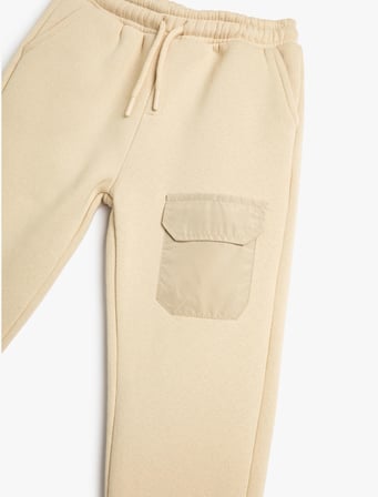 Basic Jogger Eşofman Altı Beli Bağlamalı Cep Detaylı Şardonlu