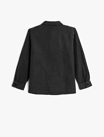 Gömlek Fitilli Kadife Cepli Pamuklu