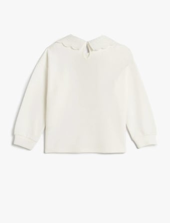 4WKG10037AK Koton Kız Çocuk  Sweat EKRU