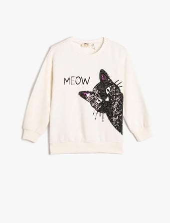 4WKG10040AK Koton Kız Çocuk  Sweat BEYAZ