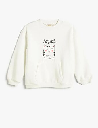 4WKG10047AK Koton Kız Çocuk  Sweat BEYAZ