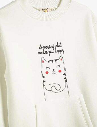 4WKG10047AK Koton Kız Çocuk  Sweat BEYAZ