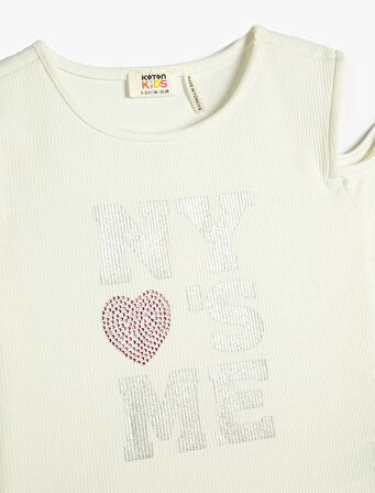 Tişört Uzun Kollu Bisiklet Yaka Pencere Detaylı