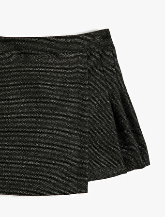 Şort Etek Beli Lastikli Pileli