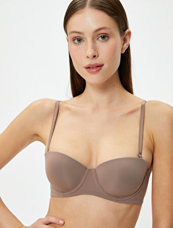 Balenli Askısız Sütyen Dolgusuz Kaplı Basic