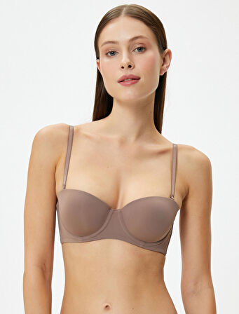 Balenli Askısız Sütyen Dolgusuz Kaplı Basic