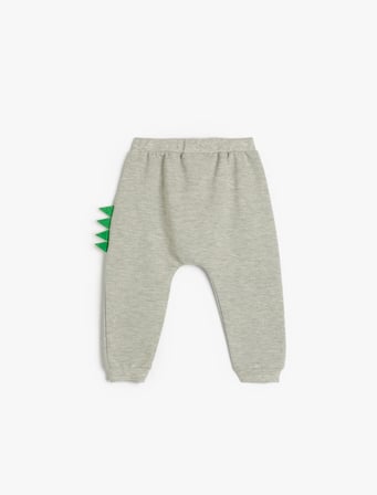 basic jogger eşofman altı baskı detaylı beli bağlamalı şardonlu