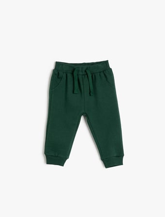 Basic Jogger Eşofman Altı Şardonlu Cepli Beli Bağlamalı Pamuklu