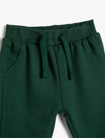 Basic Jogger Eşofman Altı Şardonlu Cepli Beli Bağlamalı Pamuklu