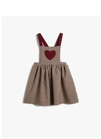 Koton Bordo Kız Çocuk Askılı Kısa Elbise 4WMG80004AW - Toddler
