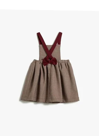 Koton Bordo Kız Çocuk Askılı Kısa Elbise 4WMG80004AW - Toddler