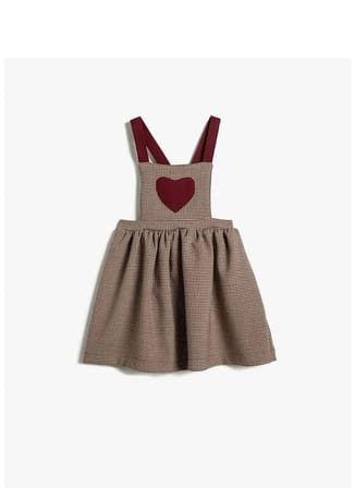 Koton Bordo Kız Bebek Askılı Kısa Elbise 4WMG80004AW - Baby