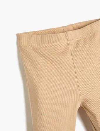 Koton Kız Çocuk Pamuklu Tayt Basic Capri BoyFitilli Beli Lastikli