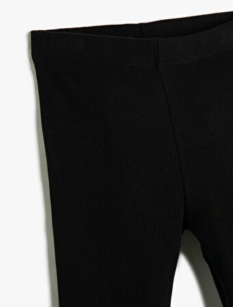 Pamuklu Tayt Basic Capri BoyFitilli Beli Lastikli