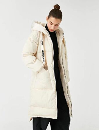 4WAL00023IW Koton Kadın Mont EKRU