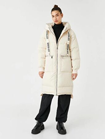 4WAL00023IW Koton Kadın Mont EKRU