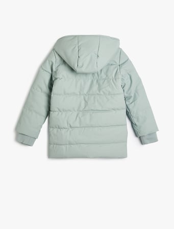 Oversize Şişme Mont Fermuar Kapamalı Manşetleri Lastikli 