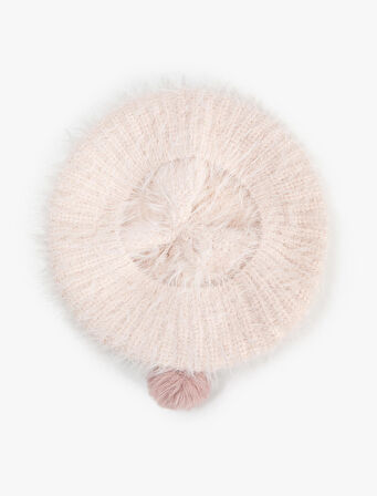 Pelüş Ressam Şapka Ponpon Detaylı