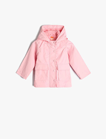 Kapşonlu Kaban Cepli Rüzgar Kapaklı Çıtçıt Kapamalı