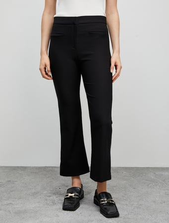 Crop İspanyol Paça Kumaş Pantolon