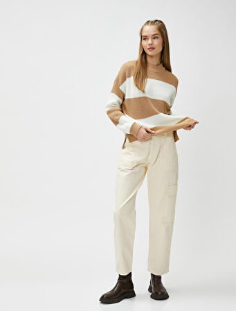 Bisiklet Yaka Triko Kazak Uzun Kollu Fitilli