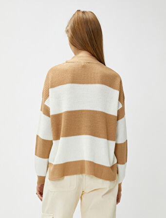 Bisiklet Yaka Triko Kazak Uzun Kollu Fitilli