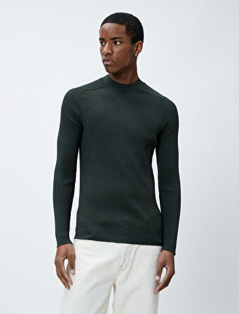 Triko Kazak Dokulu Bisiklet Yaka Dar Kesim