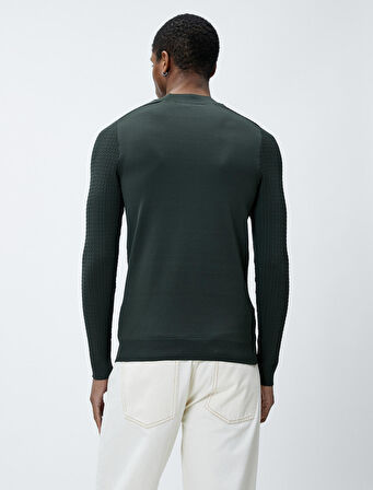 Triko Kazak Dokulu Bisiklet Yaka Dar Kesim