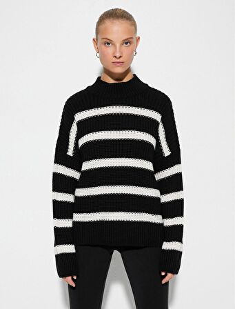 Koton Kadın Örgü Kazak Yarım Balıkçı Yaka Kaşmir Dokulu 4WAK90015HT