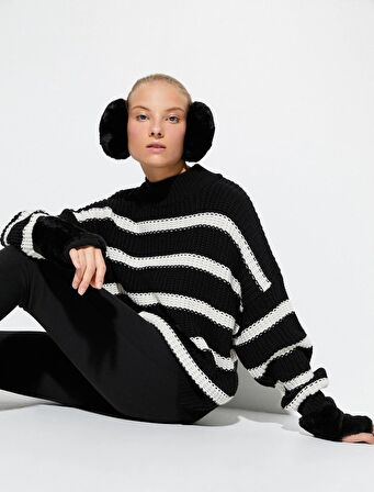 Koton Kadın Örgü Kazak Yarım Balıkçı Yaka Kaşmir Dokulu 4WAK90015HT