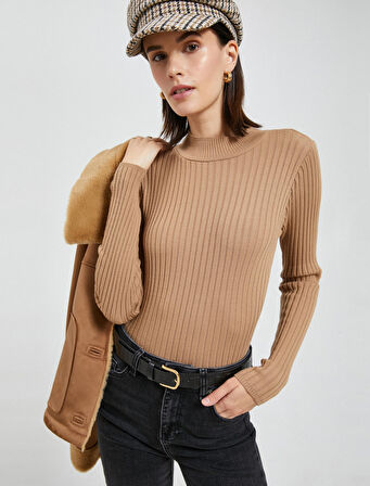 Yarım Balıkçı Yaka Kazak Slim Fit Triko