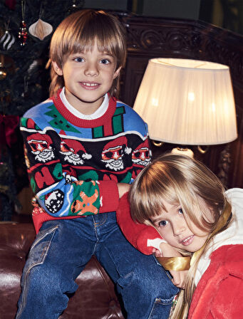 Yılbaşı Kazağı Uzun Kollu Bisiklet Yaka 