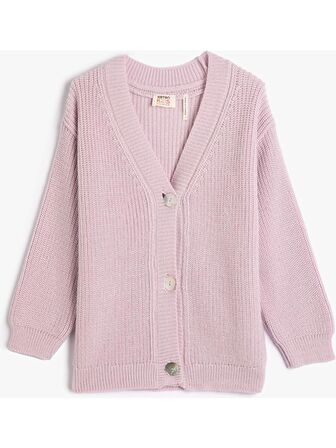 Koton Hırka Triko Basic V Yaka Düğmeli Düşük Omuz