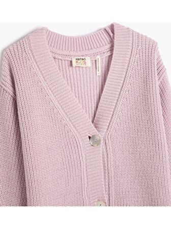 Koton Hırka Triko Basic V Yaka Düğmeli Düşük Omuz