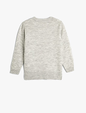 Yılbaşı Kazağı Noel Baba Desenli Pullu Payetli Uzun Kollu 