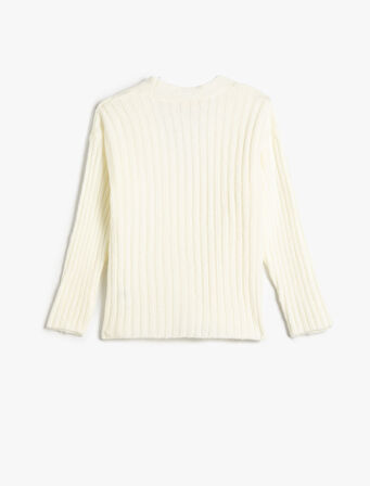 Hırka Triko Yumuşak Dokulu V Yaka Düğmeli Uzun Kollu