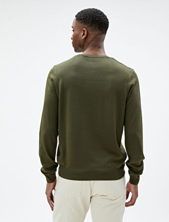 Basic Triko Kazak Bisiklet Yaka Dar Kesim Uzun Kollu