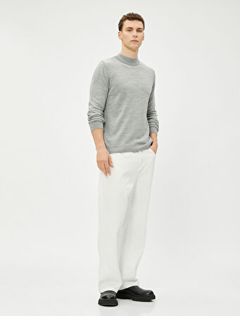 Akrilik Triko Kazak Yarım Balıkçı Yaka