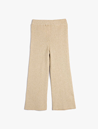 Bol Paça Pantolon Yumuşak Dokulu Beli Lastikli Kaşkorse 