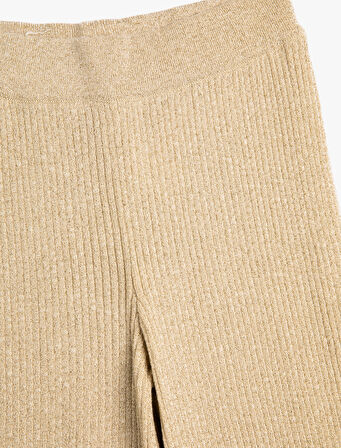 Bol Paça Pantolon Yumuşak Dokulu Beli Lastikli Kaşkorse 