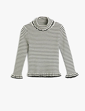 Boğazlı Kazak Kaşkorse Fırfır Detaylı Yumuşak Dokulu