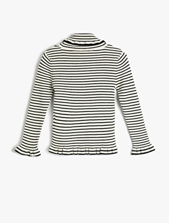 Boğazlı Kazak Kaşkorse Fırfır Detaylı Yumuşak Dokulu