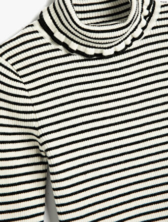 Boğazlı Kazak Kaşkorse Fırfır Detaylı Yumuşak Dokulu