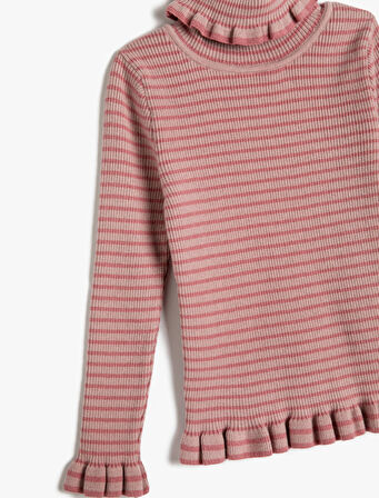 Boğazlı Kazak Kaşkorse Fırfır Detaylı Yumuşak Dokulu