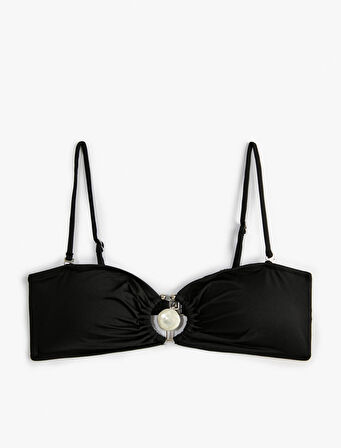 Bikini Üstü Metal Aksesuarlı Çıkarılabilir Askılı