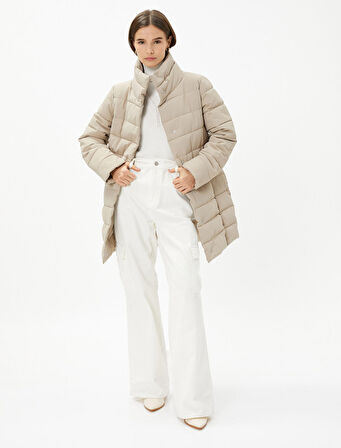 Şişme Mont Dik Yaka Çıtçıtlı Relax Fit